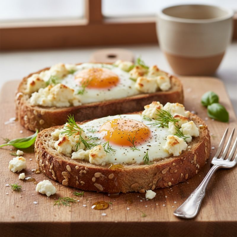 Восхитительные тосты с яйцом и фетой: легкий рецепт для идеального завтрака