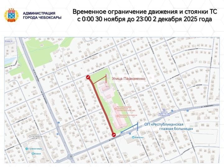 Временное ограничение движения на улице Пархоменко