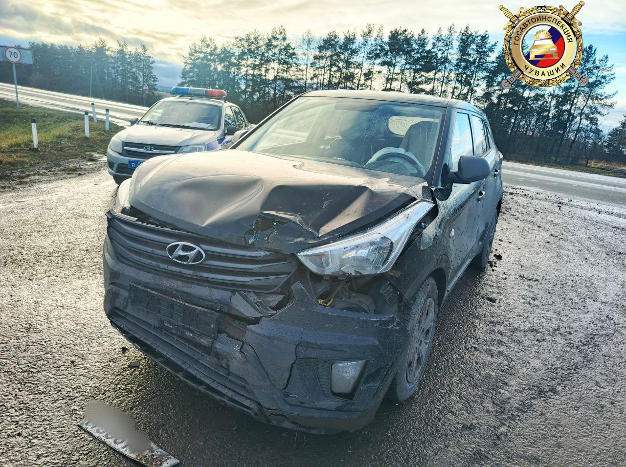 Сотрудники Госавтоинспекции проводят проверку по факту ДТП в Батыревском округе Сотрудники Госавтоинспекции проводят проверку по факту ДТП в Батыревском округе