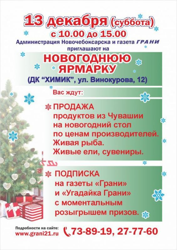 Ёлки, угощения, сувениры – всё на новогодней ярмарке в Новочебоксарске