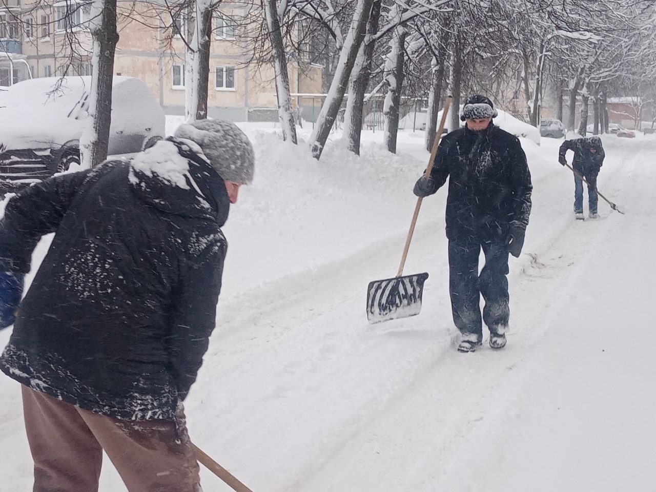 Жители и коммунальщики Московского района объединились против снегопада Жители и коммунальщики Московского района объединились против снегопада