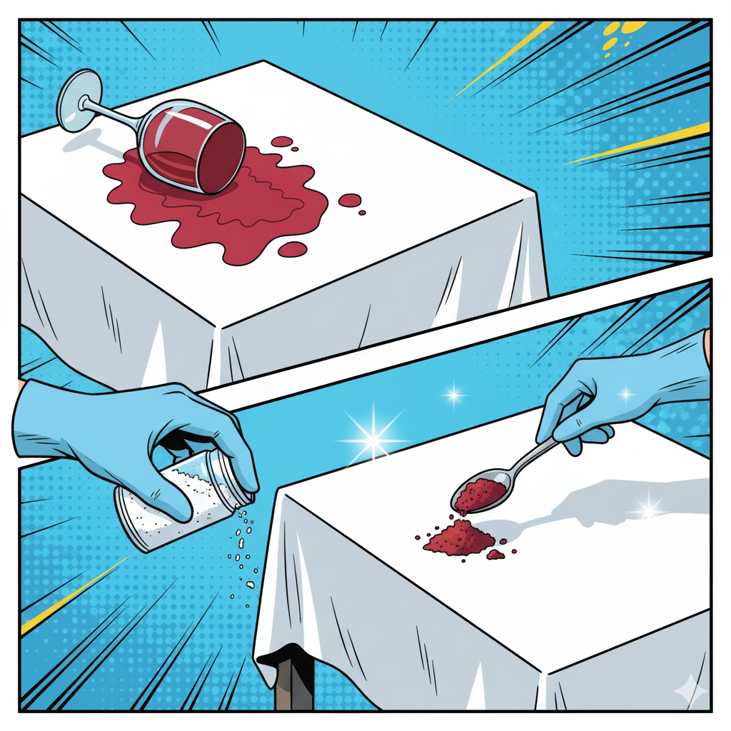 Как быстро избавиться от пятна красного вина на скатерти