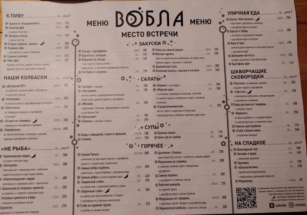 Пивной опыт в "Вобле": цены, еда и неожиданные повороты