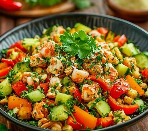 Как приготовить яркий салат с крабовыми палочками и болгарским перцем